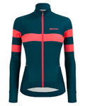 SANTINI Radtrikot und Hose für den Winter - CORAL B. LADY WINTER - Schwarz/Blau/Rosa