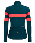 SANTINI Langarm Fahrradtrikot für den Winter - CORAL BENGAL LADY - Blau