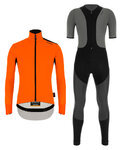 SANTINI Fahrradjacke und Hose für den Winter - VEGA XTREME WINTER - Schwarz/Orange/Grau
