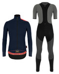 SANTINI Fahrradjacke und Hose für den Winter - VEGA XTREME - Schwarz/Grau/Blau