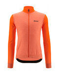 SANTINI Langarm Fahrradtrikot für den Winter - SANTINI COLORE PURO - Orange