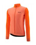 SANTINI Langarm Fahrradtrikot für den Winter - SANTINI COLORE PURO - Orange