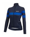 SANTINI Langarm Fahrradtrikot für den Winter - CORAL BENGAL LADY - Blau