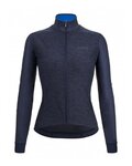 SANTINI Langarm Fahrradtrikot für den Winter - COLORE PURO LADY - Blau