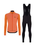 SANTINI Radtrikot und Hose für den Winter - COLORE PURO+OMNIA - Orange/Schwarz