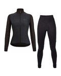 SANTINI Radtrikot und Hose für den Winter - COLORE PURO+OMNIA W - Schwarz