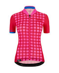 SANTINI Kurzarm Fahrradtrikot - SLEEK GRIDO - Blau/Rosa