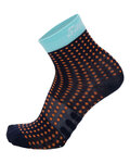 SANTINI Knöchelhohe Fahrradsocken - GIADA - Orange/Hellblau/Schwarz