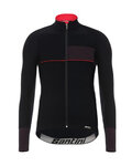 SANTINI Langarm Fahrradtrikot für den Winter - VEGA 2.0 WINTER - Rot/Schwarz