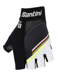 SANTINI Fingerlose Fahrradhandschuhe - UCI GEL - Schwarz/Weiß