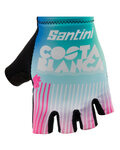 SANTINI Fingerlose Fahrradhandschuhe - LA VUELTA 2019 - Hellblau/Weiß/Rosa