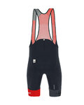 SANTINI Kurze Fahrradhose mit Trägern - LA VUELTA 2020 - Rot/Schwarz