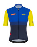 SANTINI Kurzarm Fahrradtrikot - LA VUELTA 2021 - Gelb/Blau