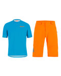 SANTINI MTB Radtrikot und Hose - SASSO MTB - Türkis/Orange