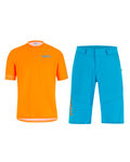 SANTINI MTB Radtrikot und Hose - SASSO MTB - Türkis/Orange