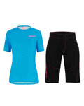 SANTINI MTB Radtrikot und Hose - SASSO MTB LADY - Türkis/Schwarz