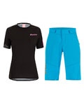 SANTINI MTB Radtrikot und Hose - SASSO MTB LADY - Schwarz/Türkis