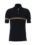 SANTINI Kurzarm Fahrrad-Shirt - UCI RAINBOW WOOL - Regenbogen/Schwarz