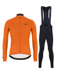 SANTINI Radtrikot und Hose für den Winter - COLORE WINTER II - Schwarz/Orange