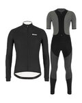 SANTINI Radtrikot und Hose für den Winter - COLORE WINTER - Schwarz/Grau