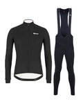 SANTINI Radtrikot und Hose für den Winter - COLORE WINTER II - Schwarz
