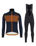 SANTINI Fahrradjacke und Hose für den Winter - COLORE WINTER III - Orange/Blau/Schwarz