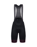 SANTINI Kurze Fahrradhose mit Trägern - SCATTO  - Schwarz/bordeaux