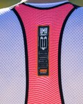 SANTINI Kurze Fahrradhose mit Trägern - KARMA MILLE - bordeaux/Rosa