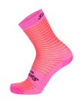 SANTINI Klassische Fahrradsocken - MILLE - Rosa/Orange