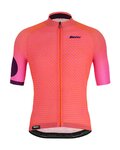 SANTINI Kurzarm Fahrradtrikot - KARMA MILLE - Rosa/Orange