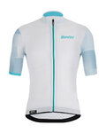 SANTINI Kurzarm Fahrradtrikot - MITO SPILLO - Hellblau/Weiß