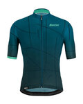 SANTINI Kurzarm Fahrradtrikot - TONO PURO - Blau/Türkis