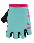 SANTINI Fingerlose Fahrradhandschuhe - LUCE - Rosa/Türkis