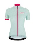SANTINI Kurzarm Fahrradtrikot - GIADA HIP LADY - Weiß/Hellblau/Rosa