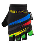 SANTINI Fingerlose Fahrradhandschuhe - UCI WC FLANDERS 2021 - Regenbogen/Schwarz