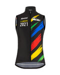 SANTINI Fahrradweste - UCI WC FLANDERS 2021 - Regenbogen/Schwarz