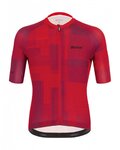 SANTINI Kurzarm Fahrradtrikot - KARMA KINETIC - bordeaux/Rot
