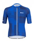 SANTINI Kurzarm Fahrradtrikot - KARMA KINETIC - Blau