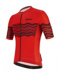 SANTINI Kurzarm Fahrradtrikot - TONO PROFILO - Schwarz/Rot