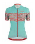 SANTINI Kurzarm Radtrikot und Shorts - TONO PROFILO LADY - Blau/Schwarz/Orange