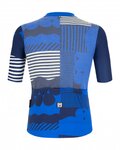 SANTINI Kurzarm Radtrikot und Shorts - DELTA OPTIC - Blau/Weiß