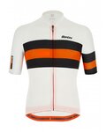 SANTINI Kurzarm Fahrradtrikot - SLEEK BENGAL - Orange/Schwarz/Weiß