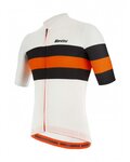 SANTINI Kurzarm Fahrradtrikot - SLEEK BENGAL - Orange/Schwarz/Weiß