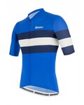 SANTINI Kurzarm Fahrradtrikot - SLEEK BENGAL - Weiß/Blau