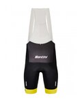 SANTINI Kurze Fahrradhose mit Trägern - TOUR DE FRANCE 2022 - Gelb/Schwarz
