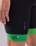 SANTINI Kurze Fahrradhose mit Trägern - TOUR DE FRANCE 2022 - Schwarz/Grün