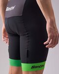 SANTINI Kurze Fahrradhose mit Trägern - TOUR DE FRANCE 2022 - Schwarz/Grün