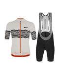 SANTINI Kurzarm Radtrikot und Shorts - TONO PROFILO - Orange/Schwarz/Weiß