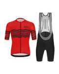 SANTINI Kurzarm Radtrikot und Shorts - TONO PROFILO - Rot/Schwarz