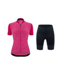 SANTINI Kurzarm Radtrikot und Shorts - COLORE PURO LADY - Schwarz/Rosa